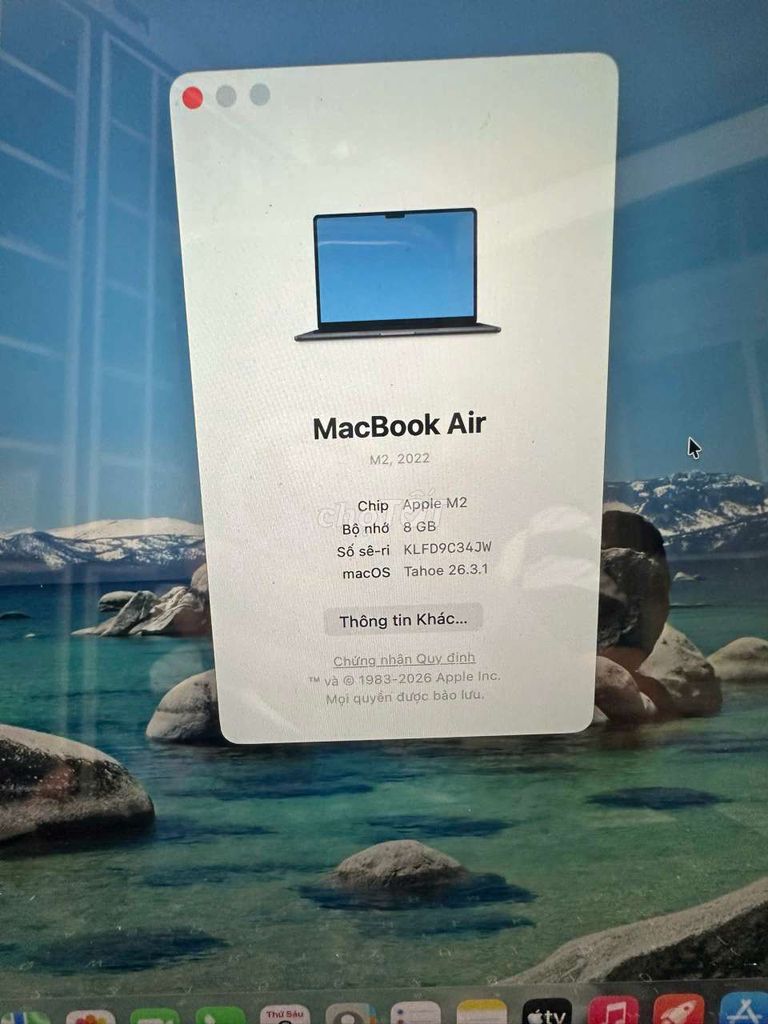 Apple MacBook Air M2 8GB Đen. Mua bán Laptop tại Thành phố Thủ Đức Tp Hồ Chí Minh được đăng bởi Cầm ĐỒ GIÁ RẺ hình 1