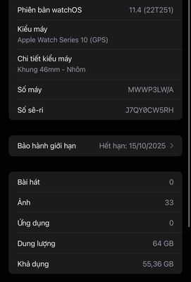 Apple Watch Sr10 46MM GPS Jet Black Còn Bảo Hành. Mua bán Thiết bị đeo thông minh tại Quận Bình Thạnh Tp Hồ Chí Minh được đăng bởi Đức Phong