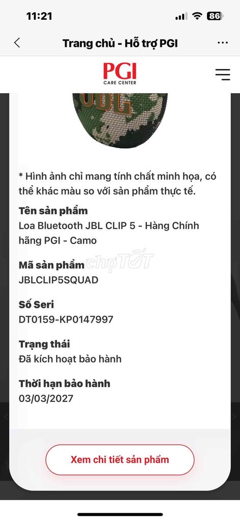 Loa Bluetooth JBL CLIP 5 Camo Mới 99%. Mua bán Tivi, Âm thanh tại Quận 5 Tp Hồ Chí Minh được đăng bởi Gia Hân hình 1