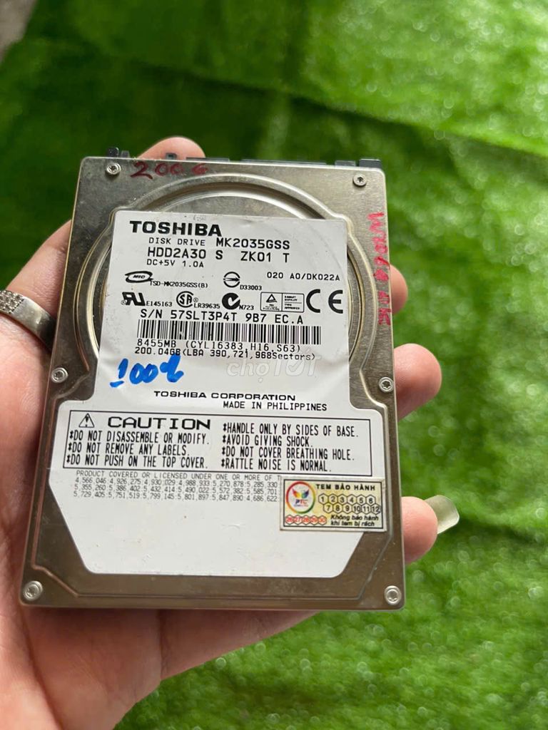 Ổ cứng HDD Toshiba MK2035GSS dung lượng 200GB. Mua bán Linh kiện (RAM, Card...) tại Thành phố Thủ Đức Tp Hồ Chí Minh được đăng bởi Cũ Giá Rẻ hình 1
