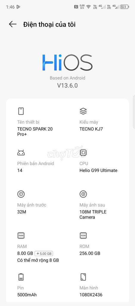 Tecno Spark 20 Pro+ 256GB. Mua bán Điện thoại tại Quận Cầu Giấy Hà Nội được đăng bởi Tâm hình 1