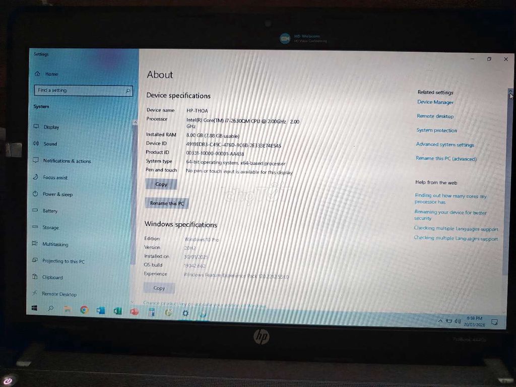 cần bán HP ProBook 4440s i7 8/128GB Xám. Mua bán Laptop tại Huyện Vĩnh Cửu Đồng Nai được đăng bởi Phúc Nguyễn hình 1