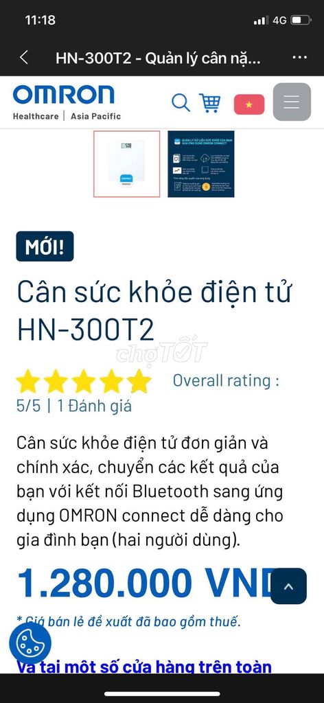 Cân sức khỏe OMRON HN-300T2 Trắng BLE & BMI. Mua bán Nội thất, đồ gia dụng khác tại Thị xã Bến Cát Bình Dương được đăng bởi Xuân Lâm hình 1