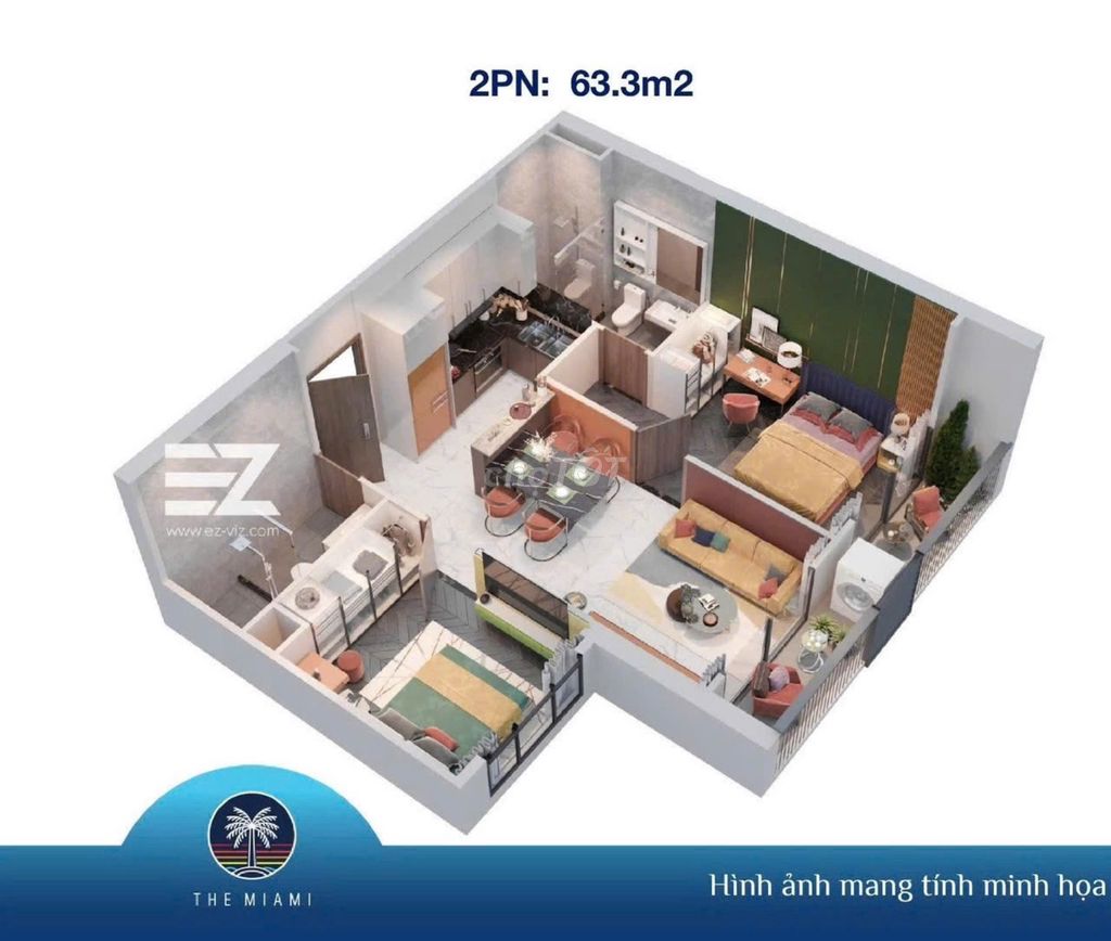 2N2WC 64m2 Thiết kế siêu Đẹp, Giá Ngon tòa GS5 Vinhomes Smart City