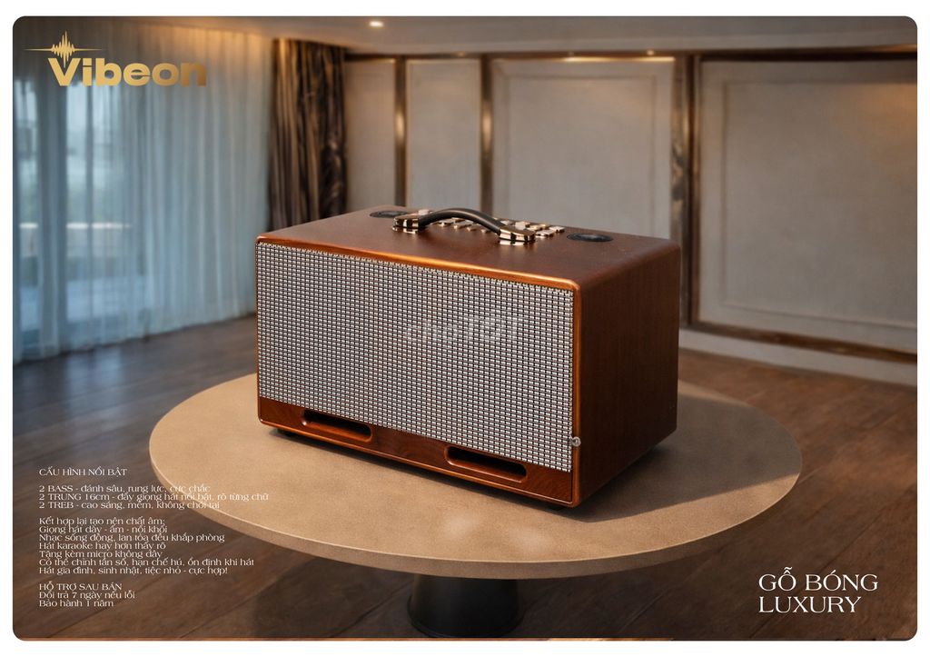 Loa karaoke Vibeon gỗ nâu. Mua bán Tivi, Âm thanh tại Thị xã Phú Mỹ Bà Rịa - Vũng Tàu được đăng bởi Trường Giang hình 1