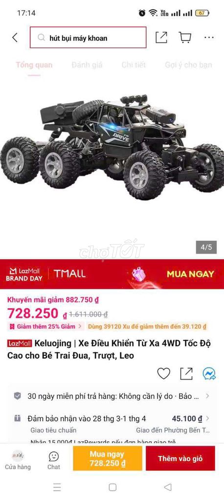Xe điều khiển từ xa Keluojing 4WD Đen. Mua bán Sở thích khác tại Quận Sơn Trà Đà Nẵng được đăng bởi ban ca the gioi hình 1