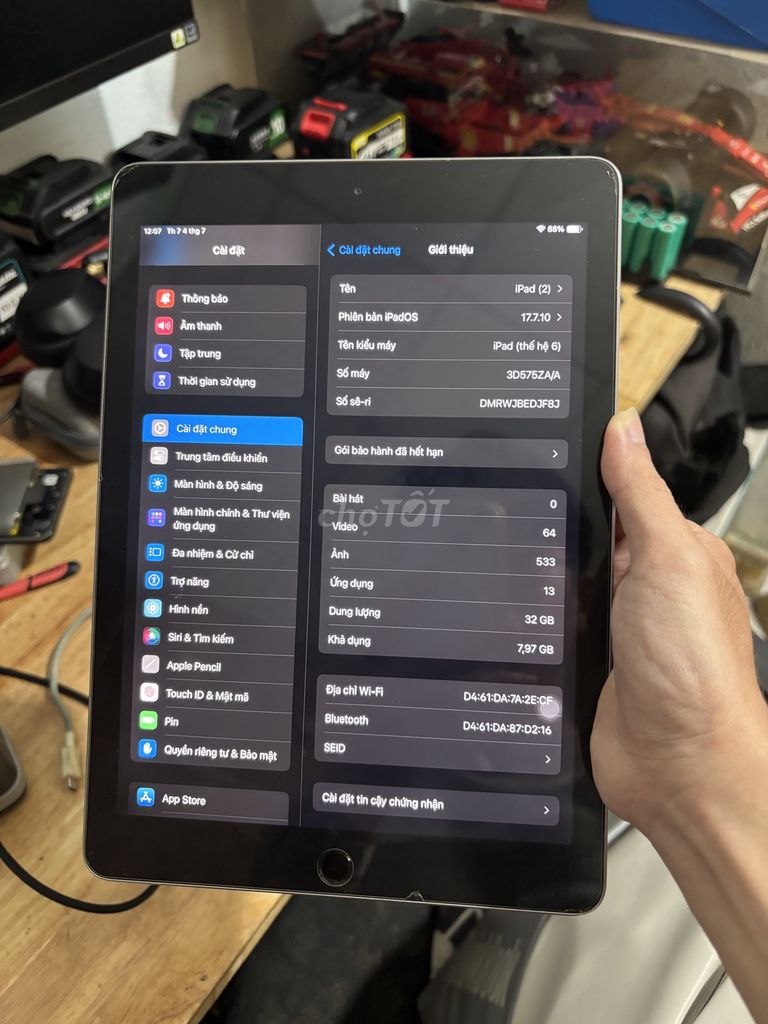 Apple iPad Gen 6 Wifi 32GB Xám. Mua bán Máy tính bảng tại Quận Liên Chiểu Đà Nẵng được đăng bởi Dũng hình 1
