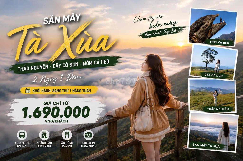 Tour Tà Xùa 2N1Đ Xe DL Khách Sạn Ăn Uống. Du lịch tại Quận Đống Đa Hà Nội được đăng bởi Nguyễn Anh Thư hình 1