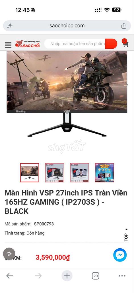 Màn hình VSP IP2703S 27 inch 165Hz Đen. Mua bán Máy tính để bàn tại Quận Ba Đình Hà Nội được đăng bởi Mina Nguyen hình 1