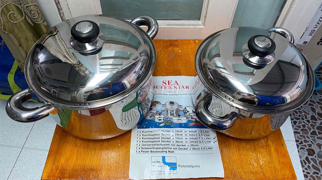 Combo 2 Nồi inox SEA Super Star Đáy 3 lớp của Đức. Mua bán Dụng cụ nhà bếp tại Quận Bình Thuỷ Cần Thơ được đăng bởi Minh Quang hình 1