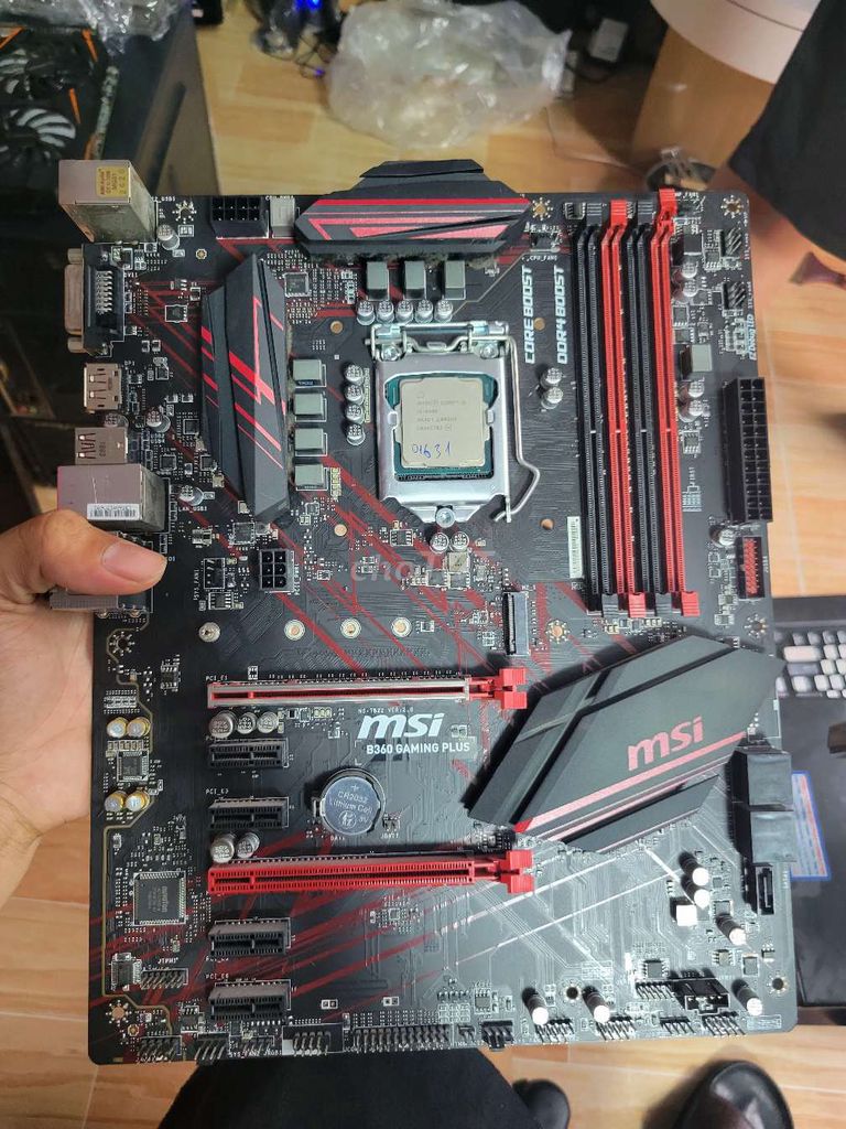 SẴN COMBO MSI B360 GAMING PLUS + I5 9400F CHẠY OK