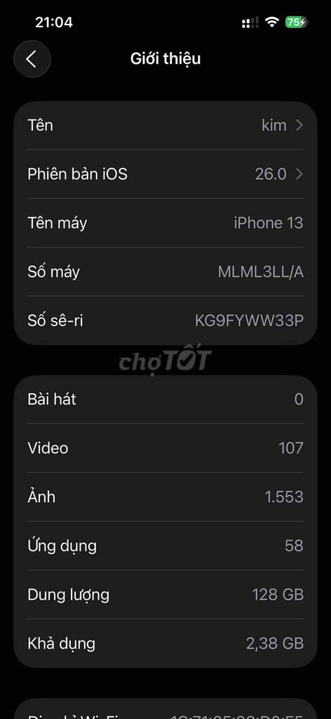 Apple iPhone 13 128GB Trắng Like New. Mua bán Điện thoại tại Quận 1 Tp Hồ Chí Minh được đăng bởi Bé Anh hình 1