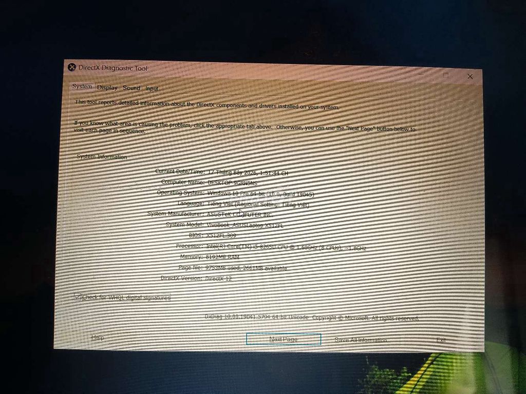 Asus Vivobook X512FL i5gen8 8GB/SSD 128GB+hdd1T. Mua bán Laptop tại Huyện Thanh Trì Hà Nội được đăng bởi Long Triệubảo hình 1