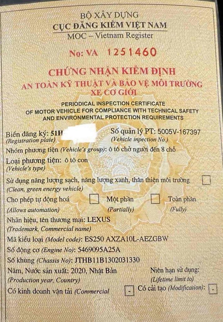 Lexus ES 2020 250 - 27600 km. Mua bán Ô tô tại Quận 7 Tp Hồ Chí Minh được đăng bởi Duy Phạm hình 20