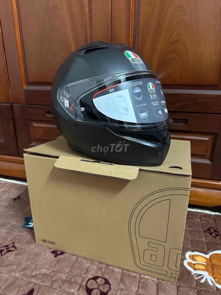 Mũ AGV K3 Matt Black sz XL. Mua bán Phụ kiện thời trang khác tại Huyện Gia Lâm Hà Nội được đăng bởi Nguyễn Đức Anh hình 1