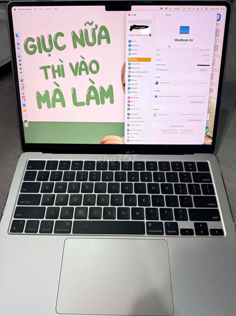 Apple MacBook Air M2 256GB Vàng Đã sử dụng. Mua bán Laptop tại Quận Hải Châu Đà Nẵng được đăng bởi Huy Quang hình 1