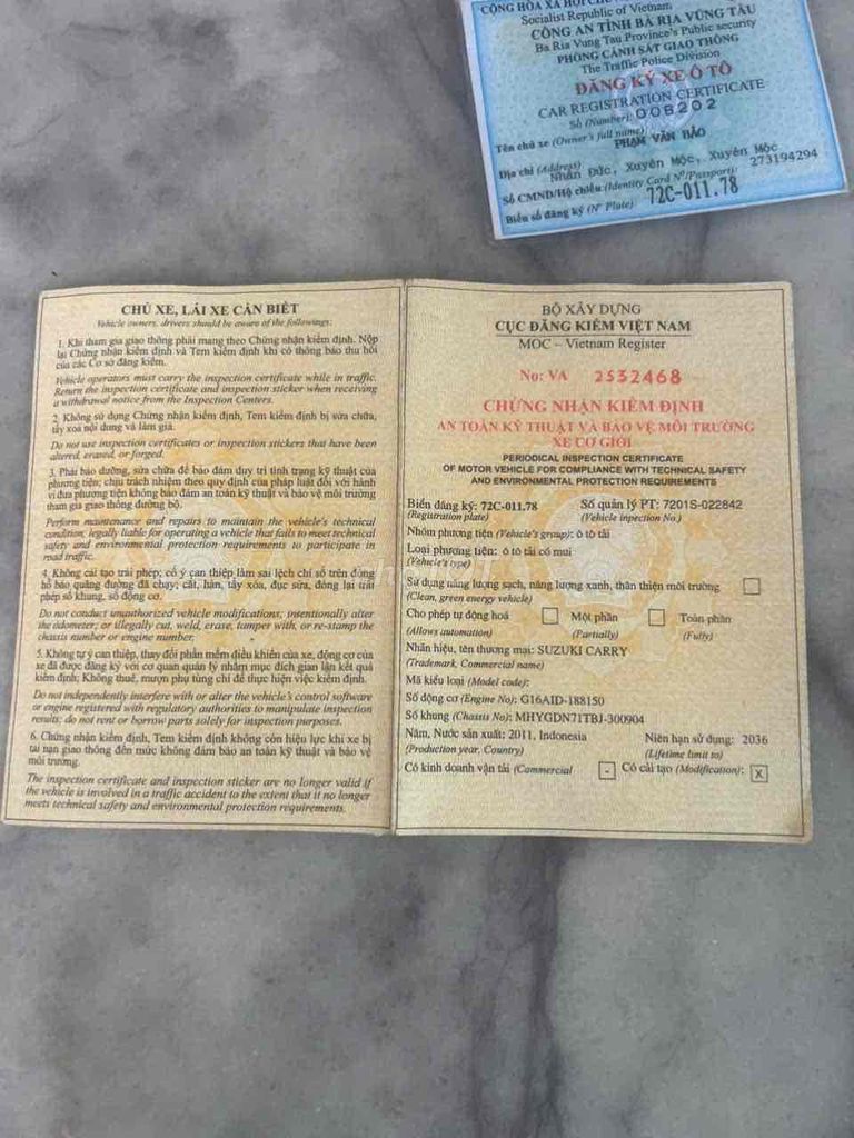 xe nhà cần bán. Mua bán Xe tải, xe ben tại Huyện Xuyên Mộc Bà Rịa - Vũng Tàu được đăng bởi sophi hình 5