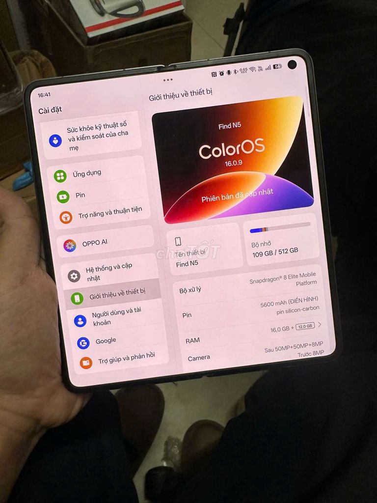 Oppo Find N5 16GB/512GB Snapdragon 8 Elite. Mua bán Điện thoại tại Quận Hà Đông Hà Nội được đăng bởi Trần Đức Giang hình 1