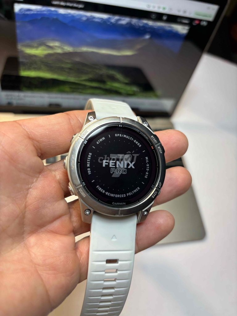 Garmin Fenix 7 Pro Saphire Solar 47 Trắng