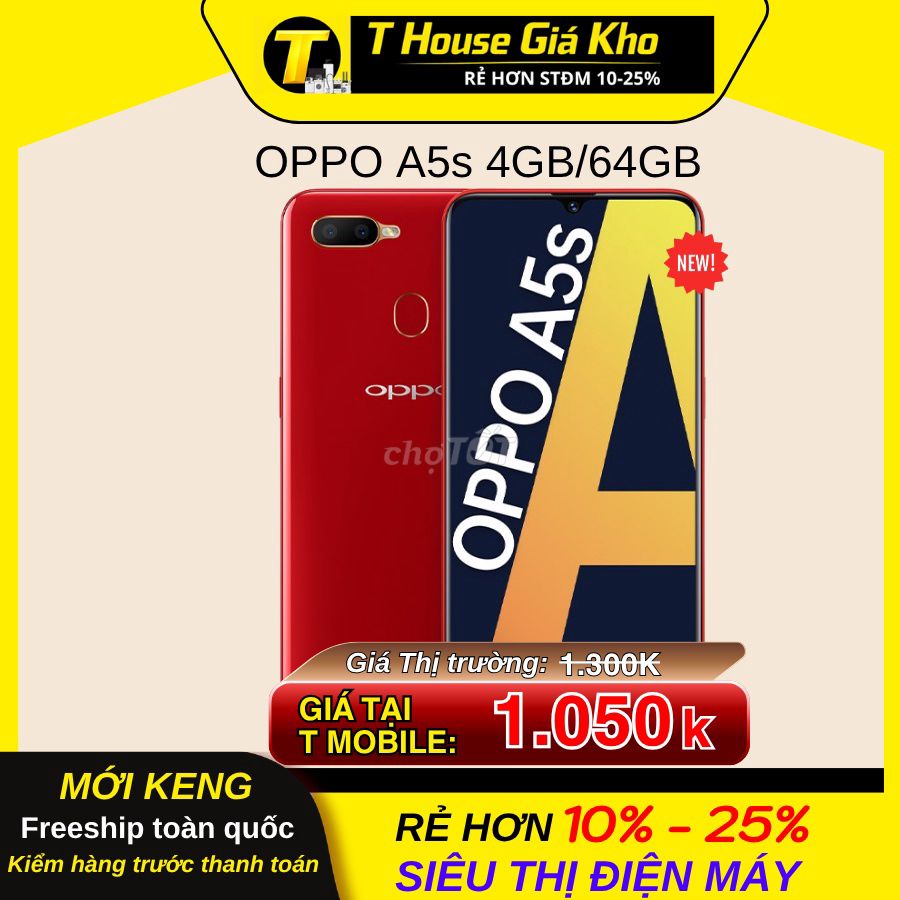 OPPO A5s 4GB/64GB Xách tay chính hãng. Mua bán Điện thoại tại Quận Bình Thạnh Tp Hồ Chí Minh được đăng bởi T HOUSE GIÁ KHO hình 1