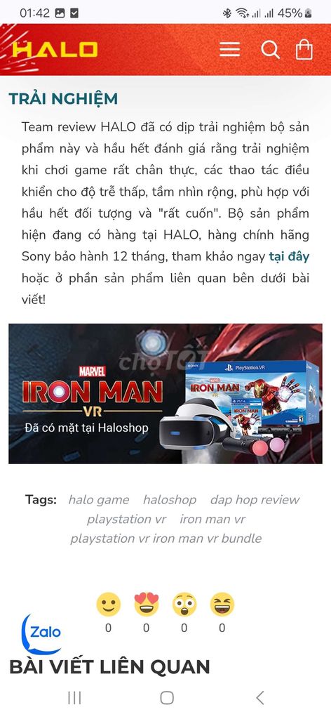 Bộ Kính Thực Tế Ảo Iron Man cho PS4