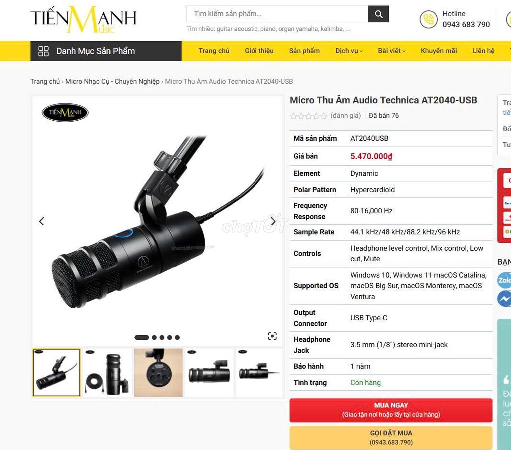 Micro thu âm Audio-Technica AT2040USB Đen. Mua bán Tivi, Âm thanh tại Thành phố Nha Trang Khánh Hòa được đăng bởi Bảo Duy hình 1