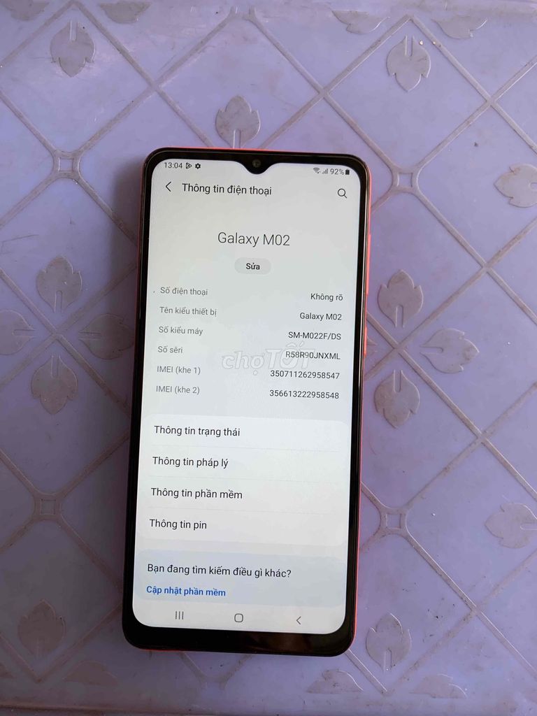 Samsung M02 32GB Cam. Mua bán Điện thoại tại Quận Bình Tân Tp Hồ Chí Minh được đăng bởi lê quốc chương hình 1