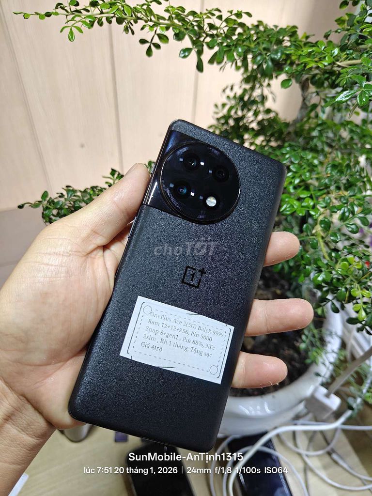 OnePlus Ace 2 R12/256 Pin88% Mới 98%. Mua bán Điện thoại tại Huyện Trảng Bàng Tây Ninh được đăng bởi Sun Mobile Shop Điện Thoại Trảng Bàng Tây Ninh 01 hình 1