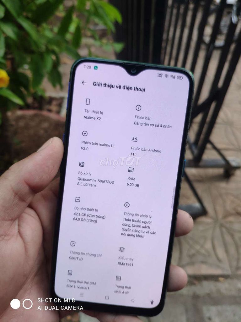 Realme X2 gam 6/64gp chíp Qualcomm SM730G lỗi tám