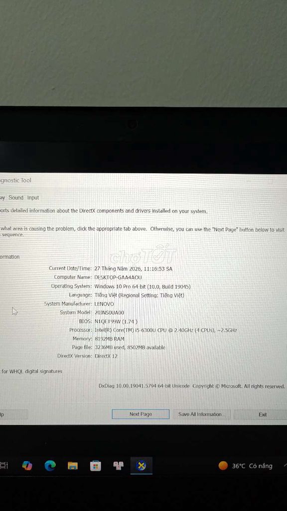 Lenovo ThinkPad T470 i5-6300U 8GB/256GB Hỏng pin. Mua bán Laptop tại Quận Hà Đông Hà Nội được đăng bởi Nguyễn V Hoàng hình 1