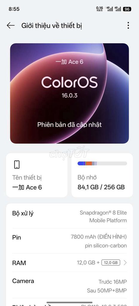 Điện thoại Ace 6 12GB/256GB fullbox  chip 8 Elite. Mua bán Điện thoại tại Quận Hà Đông Hà Nội được đăng bởi Đào Hồng Tuyển hình 1