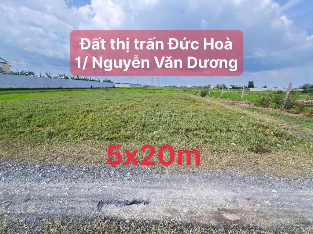 Đất thị trấn Đức Hoà 5x20m giá 980tr đường ô tô