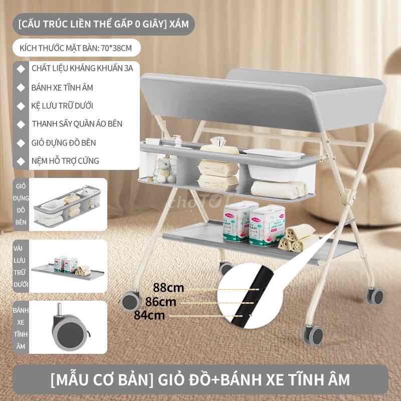 Bàn thay tã Xám 70x38cm. Mua bán Mẹ và bé tại Quận 7 Tp Hồ Chí Minh được đăng bởi Long hình 1
