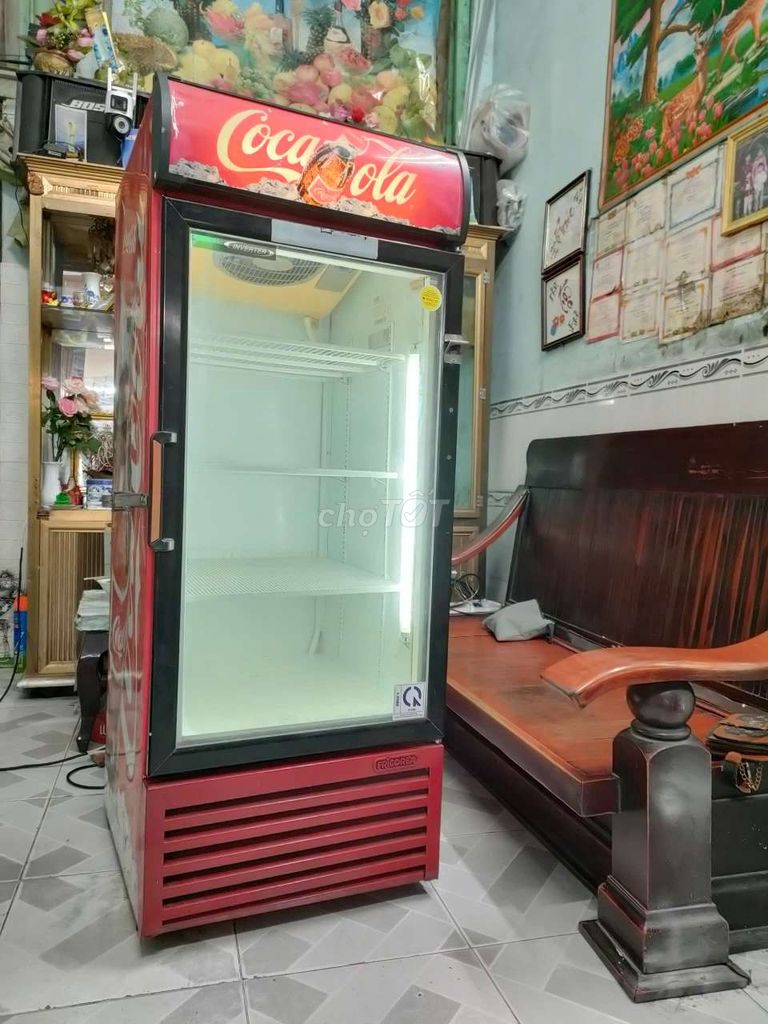 Tủ mát coca cola 270l máy móc zin sạch sẽ tiết kiệ