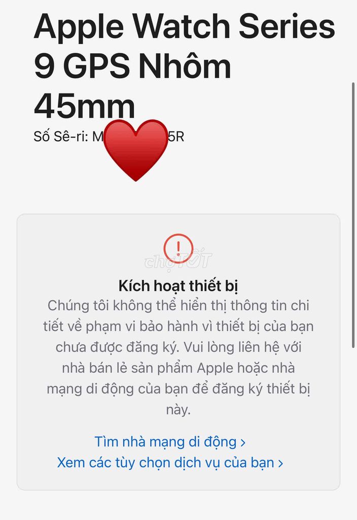 Apple Watch Series 9/45MM GPS Nhôm Màu Midnight