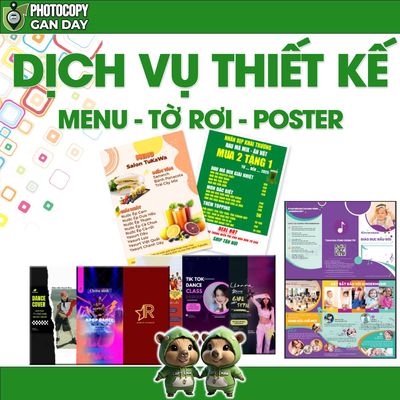 [THIẾT KẾ MENU - TỜ RƠI - POSTER] GIÁ TỐT. Dịch vụ tại Huyện Bình Chánh Tp Hồ Chí Minh được đăng bởi Photocopy Gần Đây