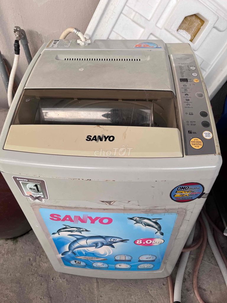Máy giặt Sanyo 8kg cửa trên đã sử dụng. Mua bán Máy giặt tại Huyện Cần Giuộc Long An được đăng bởi Thúy Ngân Lê hình 1