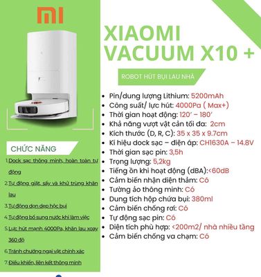 Robot hút bụi Xiaomi Vacuum X10+