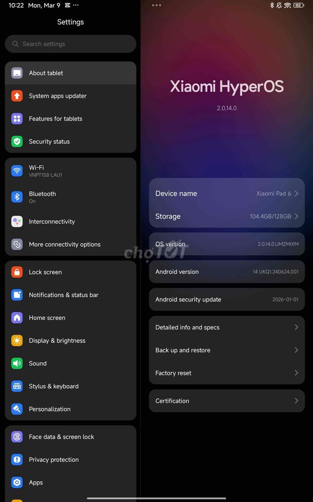 Xiaomi Pad 6 6GB/128GB Bạc. Mua bán Máy tính bảng tại Quận 1 Tp Hồ Chí Minh được đăng bởi Lê Việt Cường hình 1