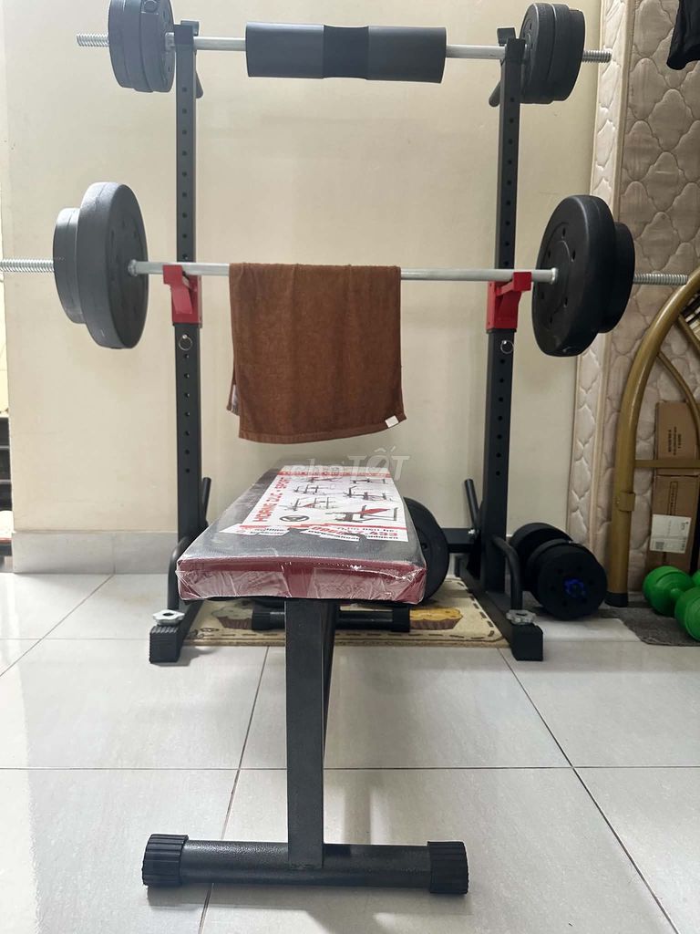 Dụng cụ tập tạ Thép không gỉ Đen tháo rời