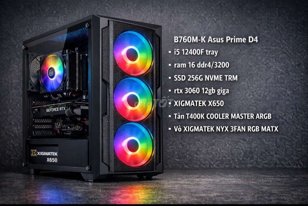 i5 12400F RTX 3060 b760 16gb. Mua bán Máy tính để bàn tại Huyện Thanh Trì Hà Nội được đăng bởi Thanh Hải PC new Hà Nội hình 1