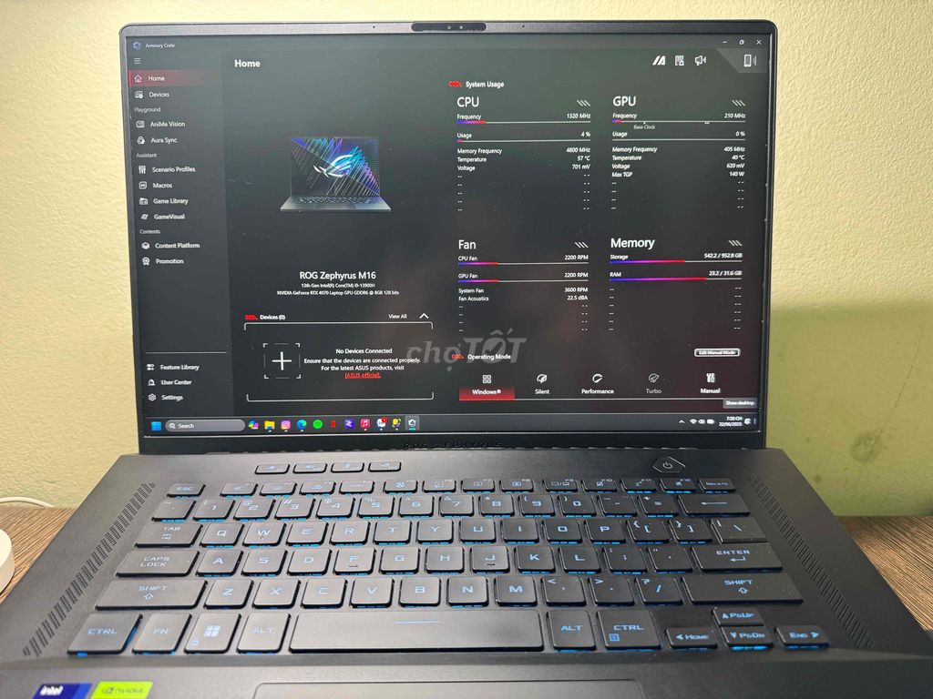 ROG Zephyrus M16 Anime matrix -pass máy người dùng