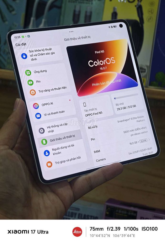 Oppo Find N5 trắng 16/512Gb rom Qte fullbox. Mua bán Điện thoại tại Quận 8 Tp Hồ Chí Minh được đăng bởi Đam Mê Công Nghệ hình 1