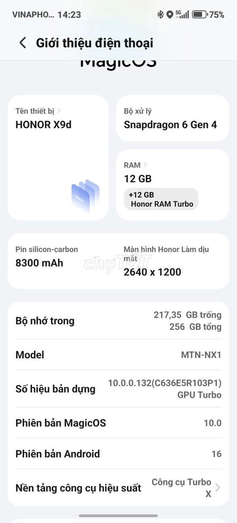 Honor X9d 256GB. Mua bán Điện thoại tại Quận 12 Tp Hồ Chí Minh được đăng bởi Ngoc phuc Nguyen hình 1