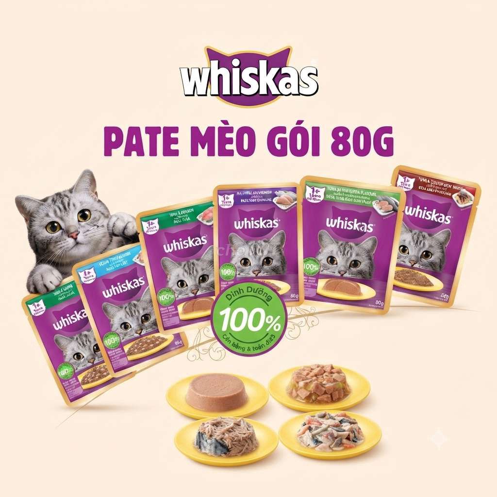 Combo 10 gói Whiskas Pate Mèo Đủ Vị 80g. Mua bán Phụ kiện, Thức ăn, Dịch vụ tại Quận Ngũ Hành Sơn Đà Nẵng được đăng bởi Ngọc Phạm hình 1