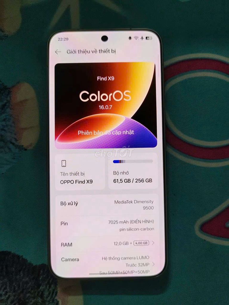 OPPO Find X9 256GB co nhan giao luu . Mua bán Điện thoại tại Huyện Tịnh Biên An Giang được đăng bởi nguyen du hình 1
