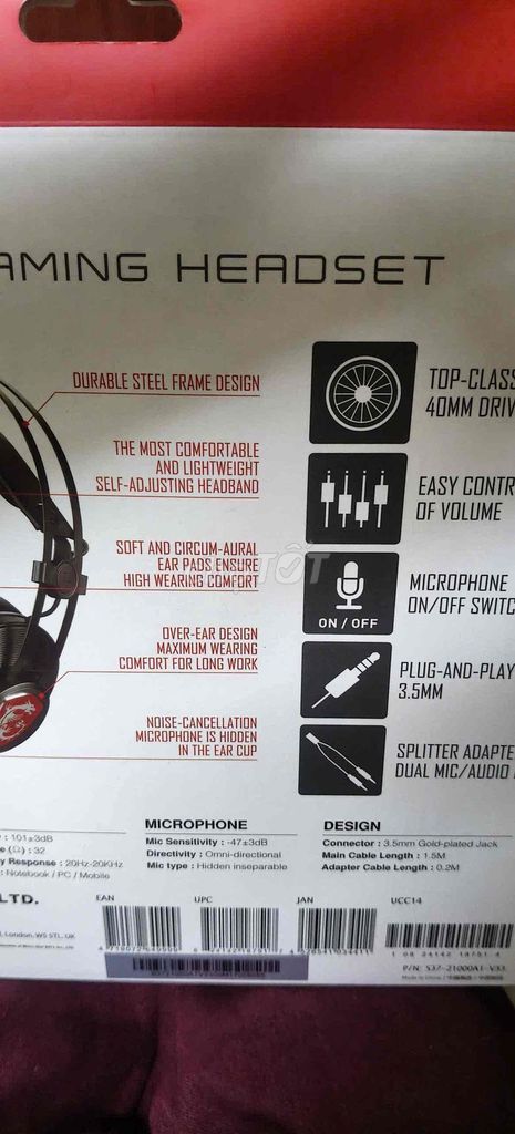 TAI NGHE GAMING MSI H991. Mua bán Tivi, Âm thanh tại Quận Bình Thạnh Tp Hồ Chí Minh được đăng bởi THÁI HOME hình 2