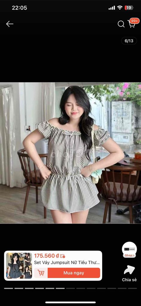 Jumpsuit nữ sọc đen trắng. Mua bán Quần áo tại Thị xã Gò Công Tiền Giang được đăng bởi đinh mỹ hình 1
