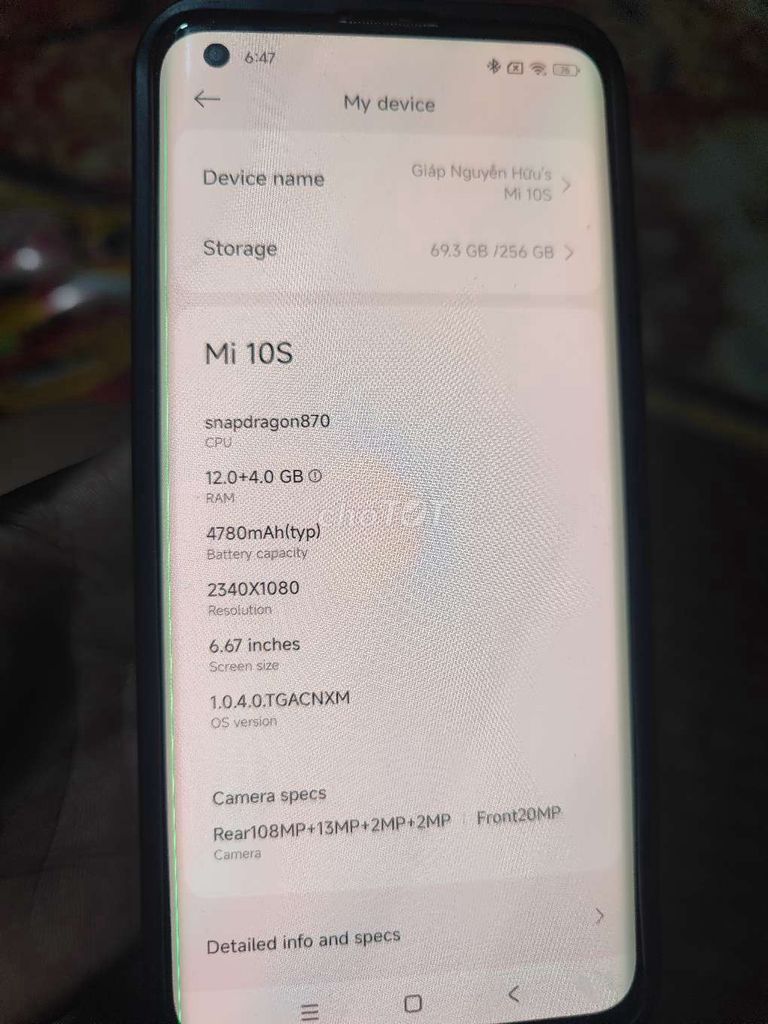 Xiaomi Mi 10S 256GB Trắng. Mua bán Điện thoại tại Thành phố Bắc Ninh Bắc Ninh được đăng bởi Khoai Khoai hình 1