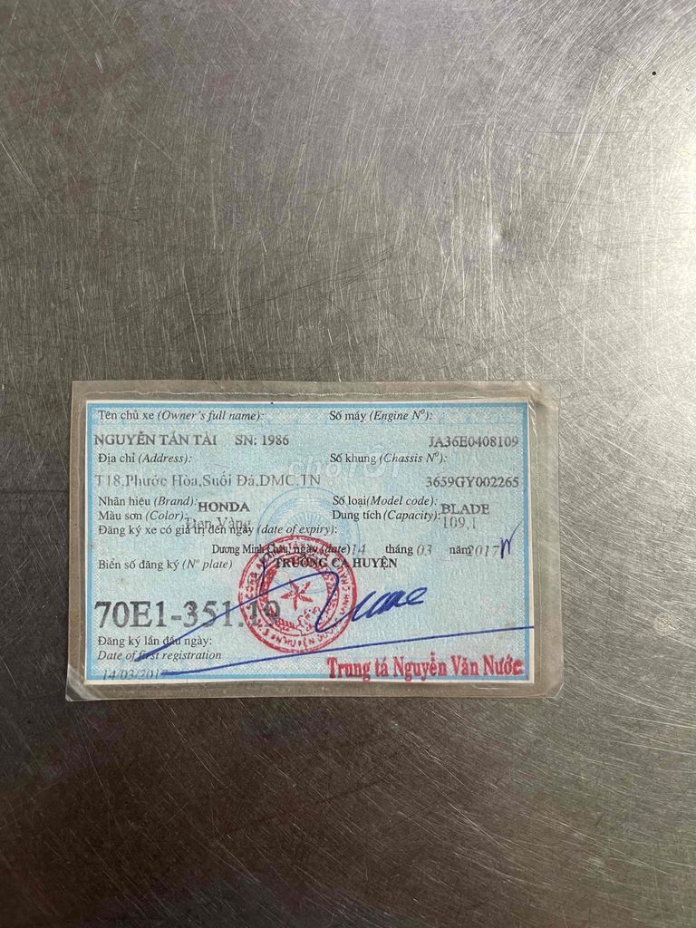 BLADE 2017 BS 70 HỖ TRỢ GÓP OĐ CÓ GL ĐỖI XE. Mua bán Xe máy tại Huyện Hóc Môn Tp Hồ Chí Minh được đăng bởi Khaianh  hình 5
